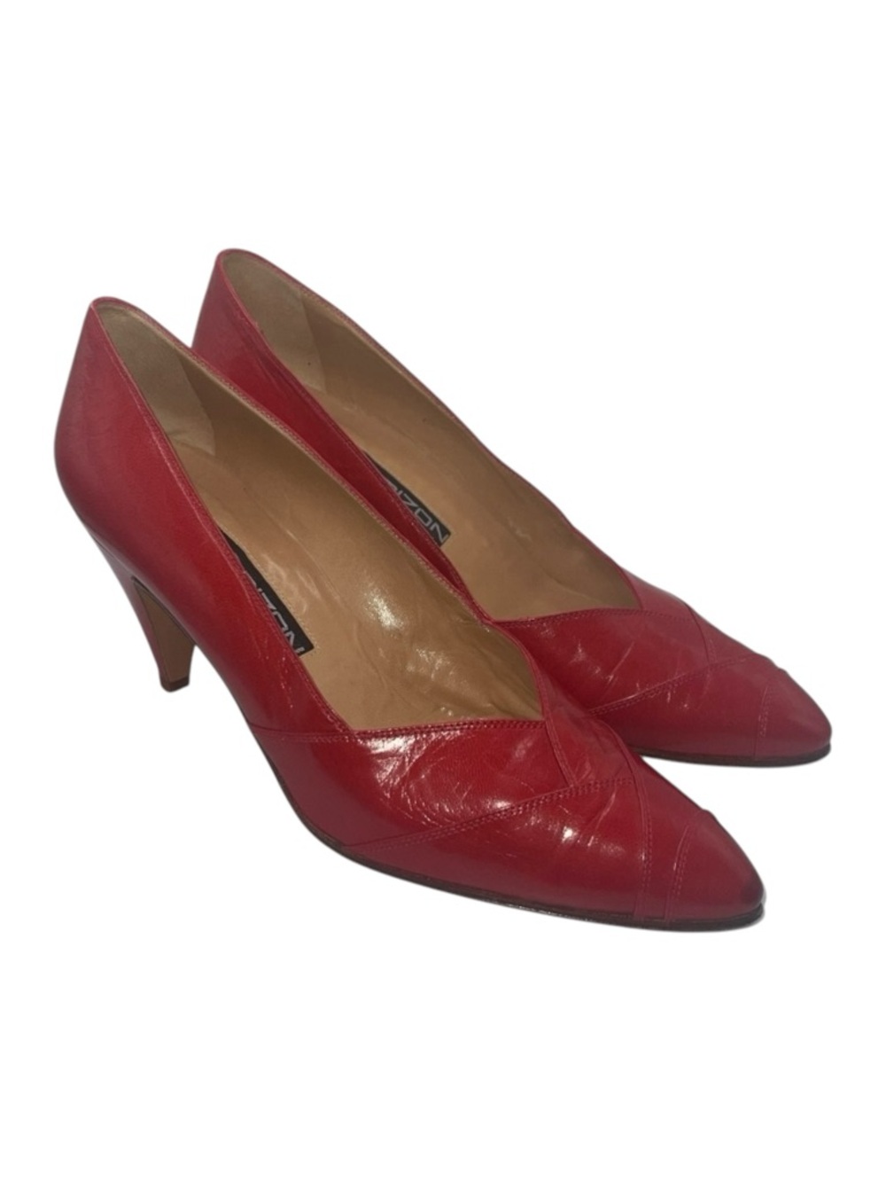 MAUD FRIZON Vintage Leather Heels‎ Women’s 37 EU Red Pointed Toe